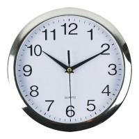Italplast Wall Clock 260mm Chrome White